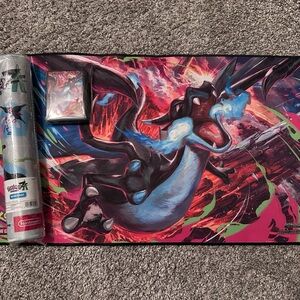 Pokémon Playmat Bundle - Charizard UPC Mat and Sleeves and ZA Legends Gamer Mat